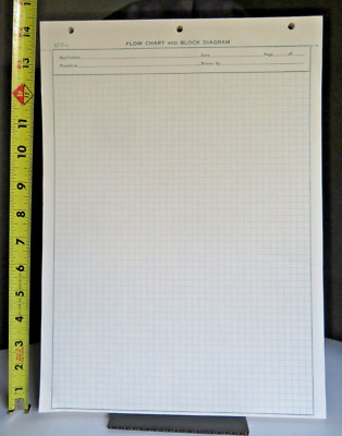 1963 VINTAGE Flow Chart & Block *VIDEO* Diagram Graph Paper Pad of 75 #4-112 PC