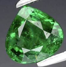0.99ct 6.5x6.5mm Pear Natural Green Tsavorite Garnet Gemstone, Tanzania