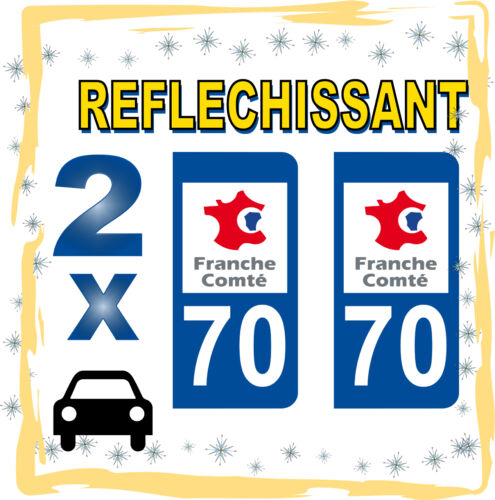 2 stickers REFLECHISSANT département 70 rétro-réfléchissant immatriculation AUTO - Bild 1 von 1