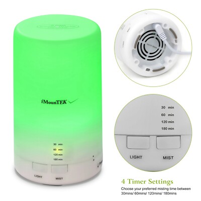 Mini Cool Mist Humidifier with Aromatherapy Features with 7 Color LED Lights