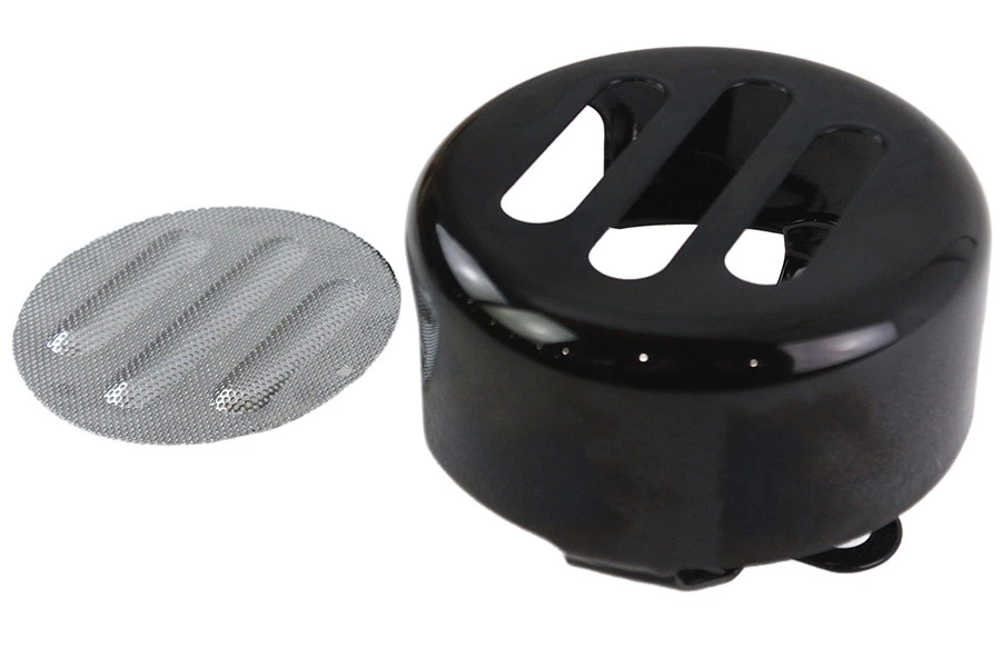 3 Slot Round Horn Cover Black fits Harley Davidson - Image 2 of 4