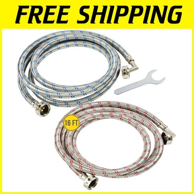 #ad #ad 16ft Braided Stainless Steel Washer Hoses 2 Pack $83.69