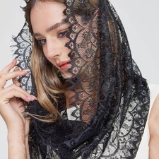 Infinity Veil Floral Lace Catholic Chapel Church Mass Mantilla Head Covering