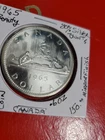 1965 .80% Silver Canoe Dollar,rare Mirror Finish Blunt 5 Protection 2x2 Beauty.