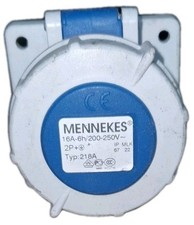 Mennekes 16A 2P+E 230V Panel Mounted Socket IP67. 