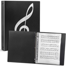 Sheet Music Folder, Letter Size Binder, 80 Pages Capacity, Black