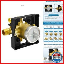 BUWTIQ R10000-UNWS Shower Valve for Delta MultiChoice Universal 4-Port 1/2 Brass