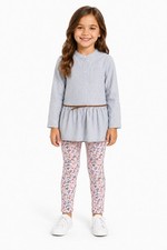 Carter's Kid Girls' 2-Piece Striped Tunic Floral Leggings Set Size 6/6X