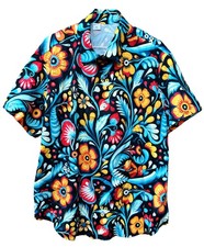 70er Jahre Buntes, Hippie, Herren Hemd Kurzarm  Gr. XL