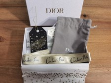 DIOR White Box 21.5x14.5x7cm, Ribbon, Dior Paper Wrap/Filler And Pouch New