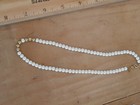 Vintage Monet White Beaded Necklace with Gold Beads Acsents  7"  Signed Gold Tag — photo 4