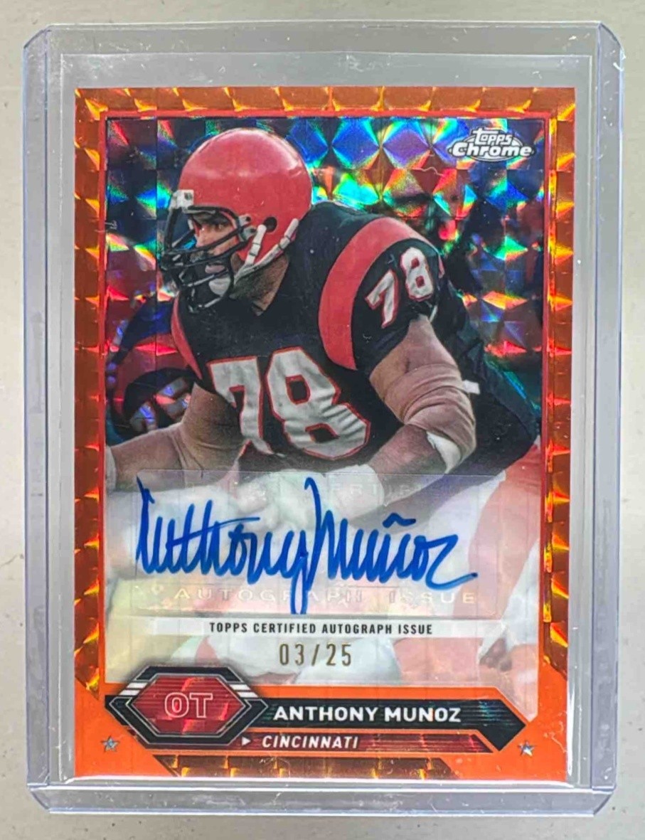 Anthony Munoz 2023 Topps Composite Chrome #TCA-AMU Orange Geometric Auto /25