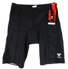 TYR 8in Cycling Shorts Muli-Sport Mens Size Large Black Quik Pad Triathlon USA