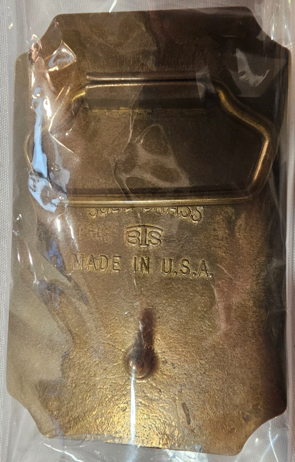 Vintage BTS Solid Brass Leather, Eagle Scrimshaw … - image 11