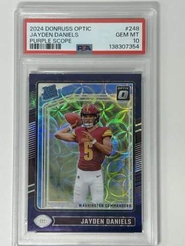 2024 Panini Donruss Optic Jayden Daniels #248 Purple Scope Rookie Rc PSA 10