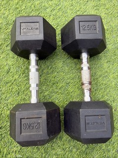 Rubber Hex Dumbells Pair 12.5kg