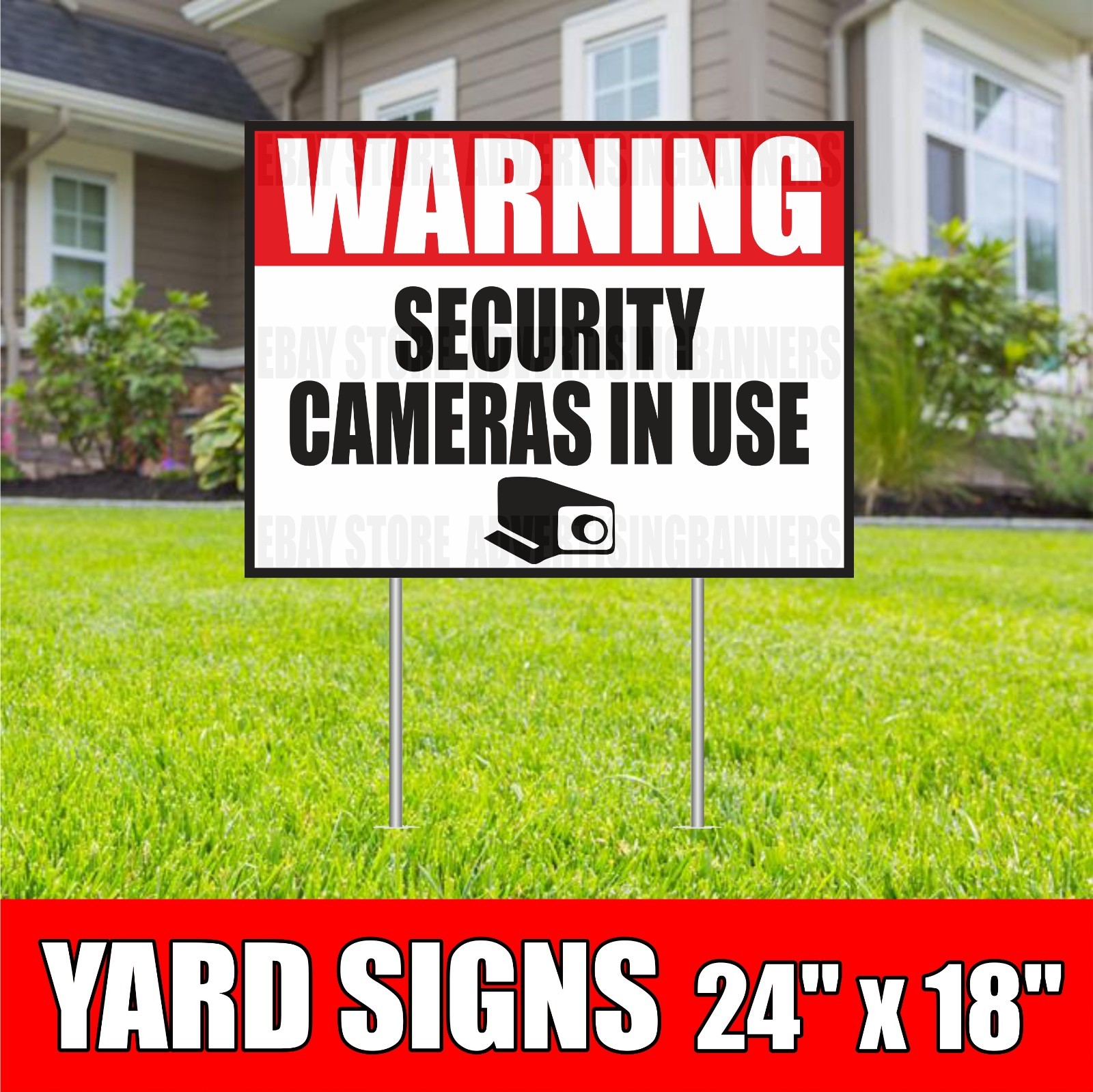 In Use  Yard Sign With H-stakes Video Surveillance