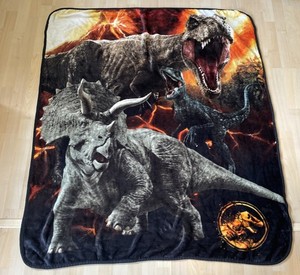 Jurrasic World Dominion Dinosaurs Volcano Eruption Fleece Blanket  58 X 48 in