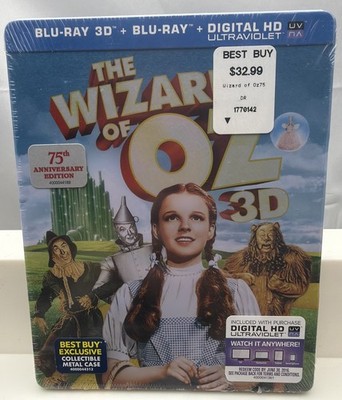 The Wizard of Oz (3D Blu-Ray Steelbook) 75th Anniversary Best Buy Exclusive NEW