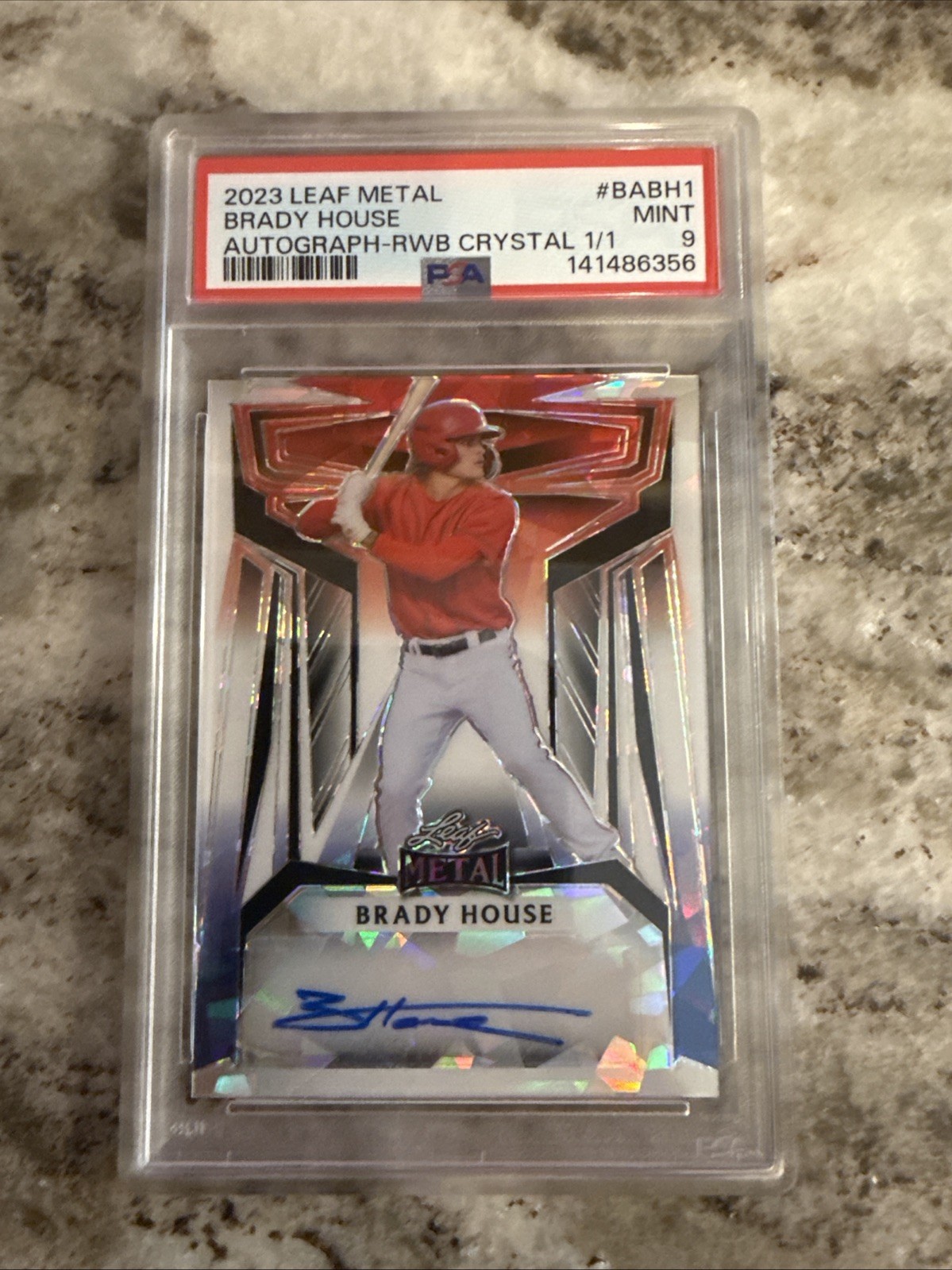 2023 Leaf Metal Brady House Ba-bh1 1/1 Crystal Auto Psa 9
