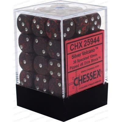 Chessex Speckled Volcano  with Silver Numbers 12 mm Dice Block (36 dice)