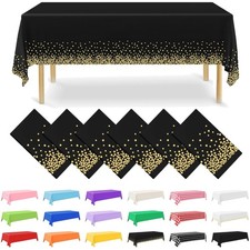 Elegante 6 Stück Einweg Tischdecke 137 x 274 cm Gold und Schwarz für jedes Event