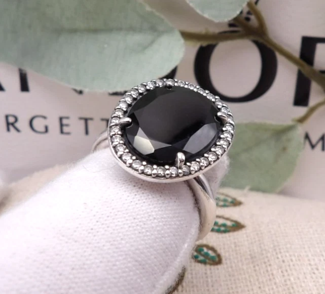 ❤️ Pandora Retired Rare Glamourous Legacy Black Spinel Ring S925 ALE Size 50❤️ - Image 3 of 4