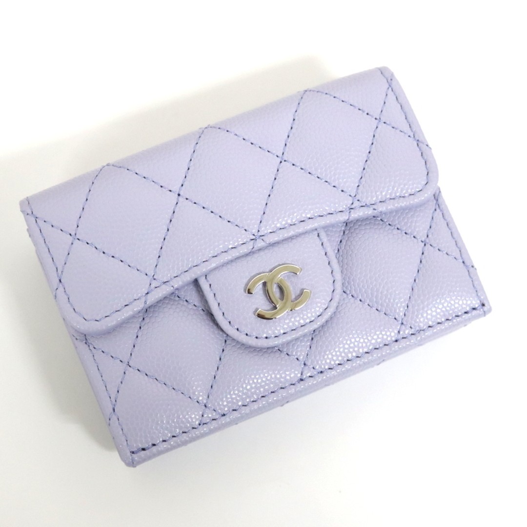 Chanel Matelasse Small Flap Wallet in Lilac Caviar Leather Ap0230 Br5175