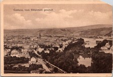 Coblenz Germany View From Rittersturz With River Scene Vintage Postcard