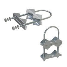 2 PCS Stainless Steel Antenna Mount Clamp U-Bolt V Jaw Bracket Double Pipe