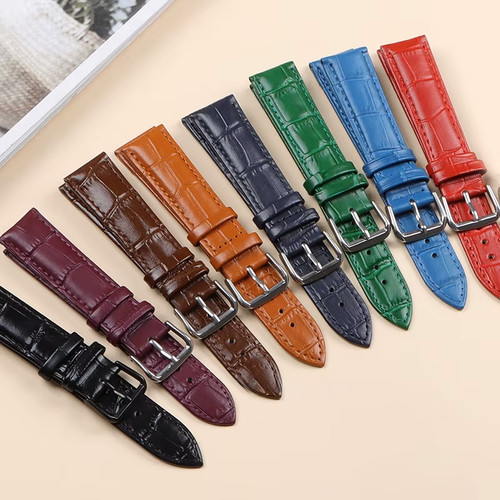 Genuine Leather Alligator Grain Watch Strap - 12/14/16/18/19/20/21/22/24mm
