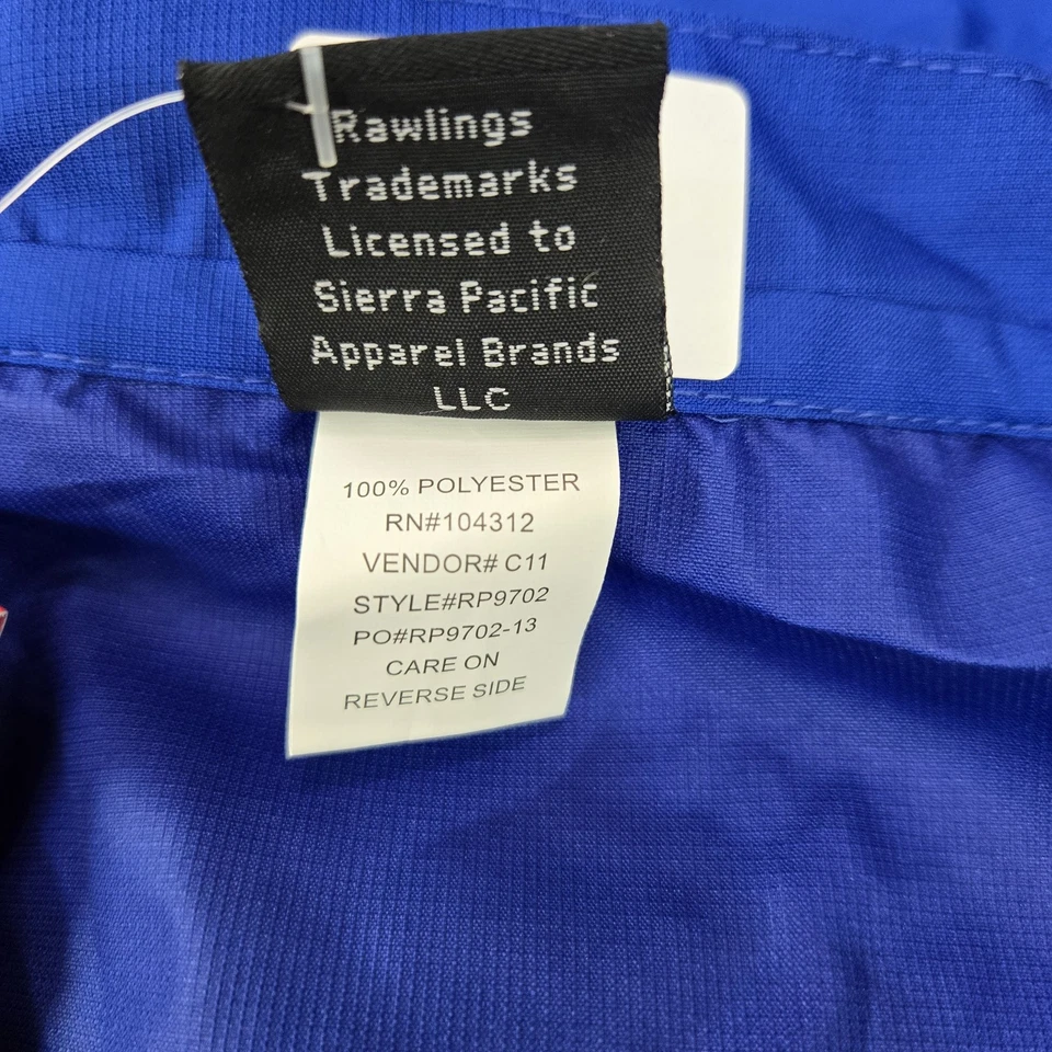 Chaqueta cortavientos Rawlings para hombre XL azul entrenador de béisbol calentamiento manga corta Foto 3 de 4