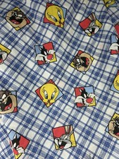 2 Looney Tunes Pillowcases Full Fitted Sheet 1995 Tweety Sylvester Bugs Taz
