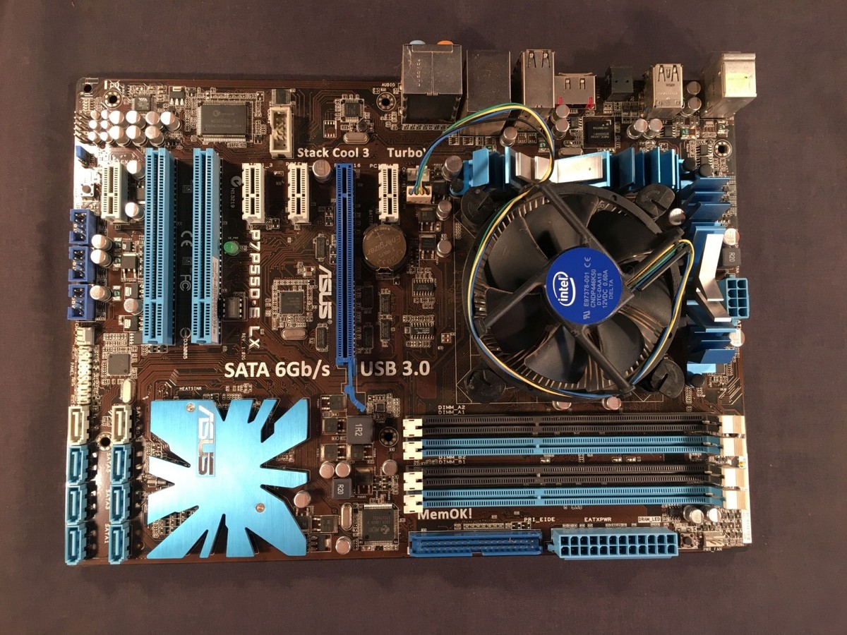 ASUS P7P55D-E マザーボード Intel CPU i7 & ファン付 ASUS P7P55D-E LX LGA1156 Motherboard w/Xeon X3470 CPU, Fan, I/O