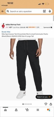 Nike Sportswear Tech Essentials Track Pants XL Black Lightweight Stretch