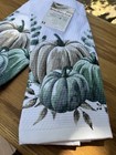 KitchenAid Kitchen Towels Set of 2 Green Pumpkin Fall Harvest 16x28 Cotton