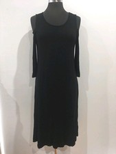 Blue Illusion Designer Vintage Retro Black Cut Out Long Sleeve Dress Sz XS 10 12