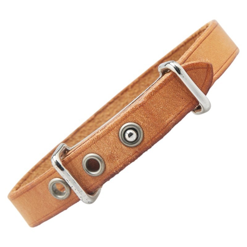 HERMES 10% Off Brown Silver Leather Metal Bracelet API 2 Stylish Luxury