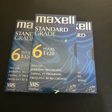 Lot of 3 Maxwell Standard Grade Blank T-120 Video VHS Cassettes New Unopened