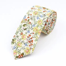 Cotton Floral Tie for Men and Women Skinny Necktie Wedding Casual Paisley Print