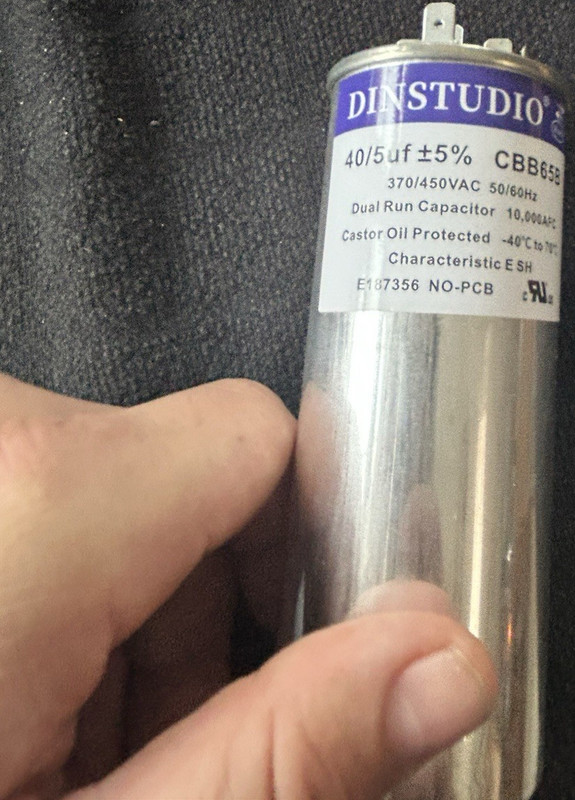 DINSTUDIO CBB65B Dual Run Capacitor 40/5uF 370/450VAC Castor Oil Protected