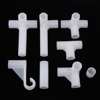 2pcs ID13mm Four Five Way Joint Pipe Adapter,Shelf Wardrobe Hook Fittings