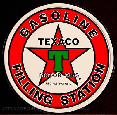 Schild Texaco 30 cm  Poster Advertising Reklame Oldtimer Retro USA *302
