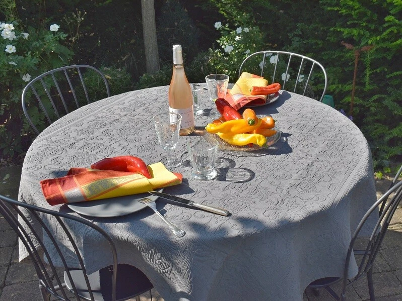 Salvietta Jacquard Cotone 50x50 CM Giallo Con Lavanda Di Francia Provenza - Immagine 3 di 4