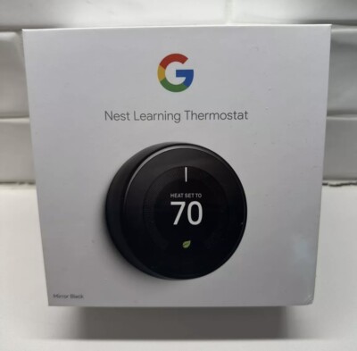 New Google Nest 3rd Gen Learning Thermostat T3018US Mirror Black    ️