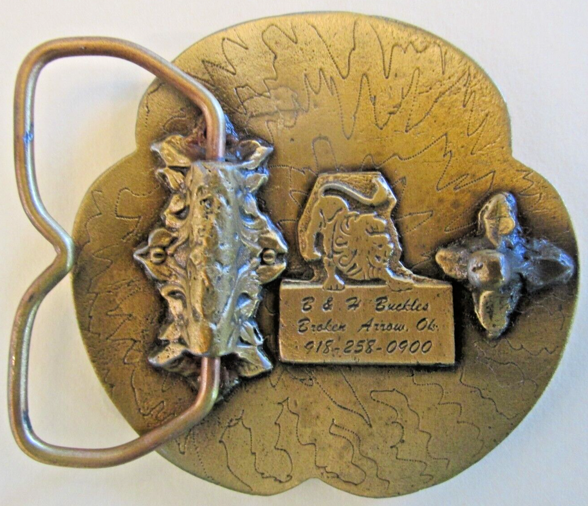 Vintage Roach Tire Barn of Slapout, Oklahoma Belt Buckle 2 3/4 x 3 3/4\