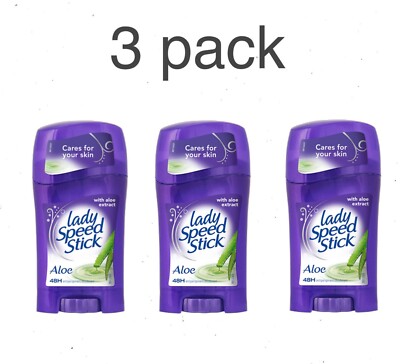 3 pack LADY SPEED STICK ALOE SENSITIVE Womens antiperspirant stick 1.4oz / 40gr