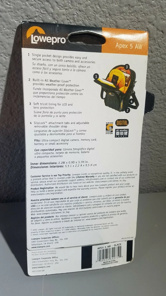 Lowepro Apex 5 AW digital Camera Case Black all Weather BLACK Brand new 2006. - Image 2 of 4