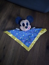 Disney Mickey Mouse Baby Lovey Plush Rattle Toy Security Blanket BlueYellow Star