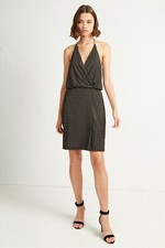 French Connection Enid Jersey Black Strappy Studded Dress Uk 8 BNWT's rrp £85